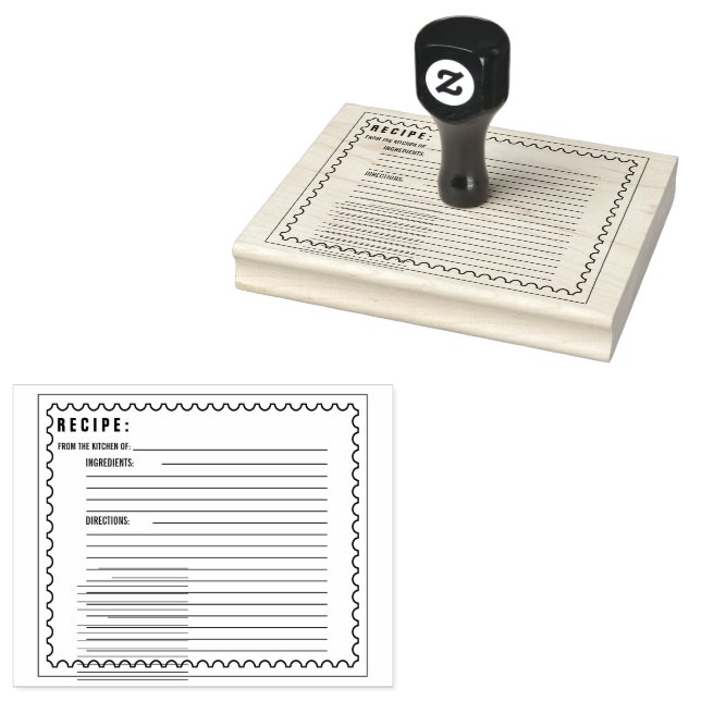 Receptkort Rubber Frimärke Stämpel (Stämplad)
