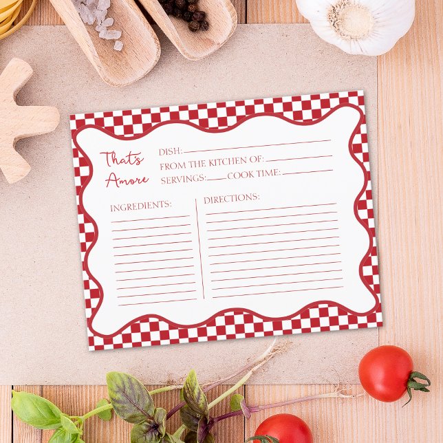Receptkortet "Det är mer" Red Italien-Möhippa (Share your favorite recipes with a touch of Italian charm—perfect for any cucina!)