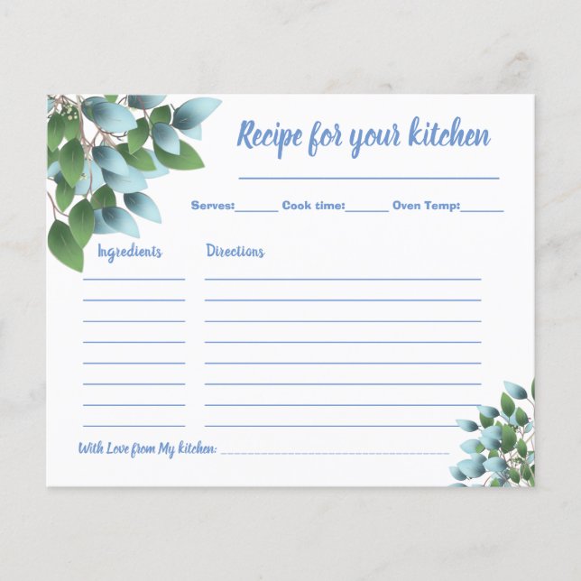 Receptkortets Möhippa Eucalyptus Flygblad (Framsidan)