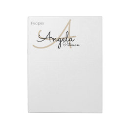 Receptnoter för kocken monogrammed anteckningsblock
