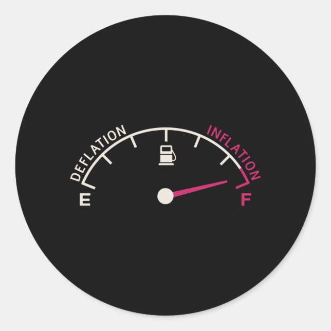 Recession Deflation Fuel gauge Runt Klistermärke (Framsida)
