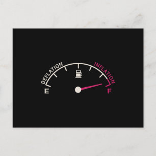 Recession Deflation Fuel gauge Vykort