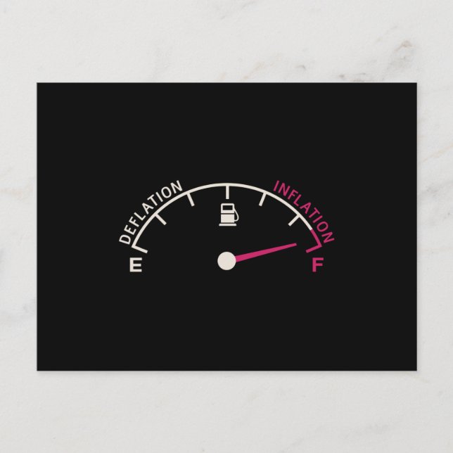Recession Deflation Fuel gauge Vykort (Framsida)