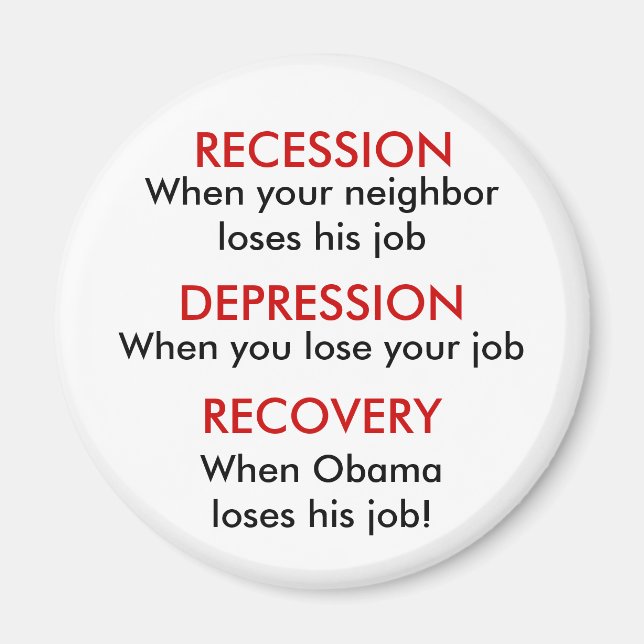 Recession, depression, återhämtning magnet (Framsidan)