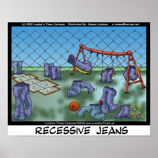 Recessiva jeans rolig samlar konst canvastryck poster (Framsidan)