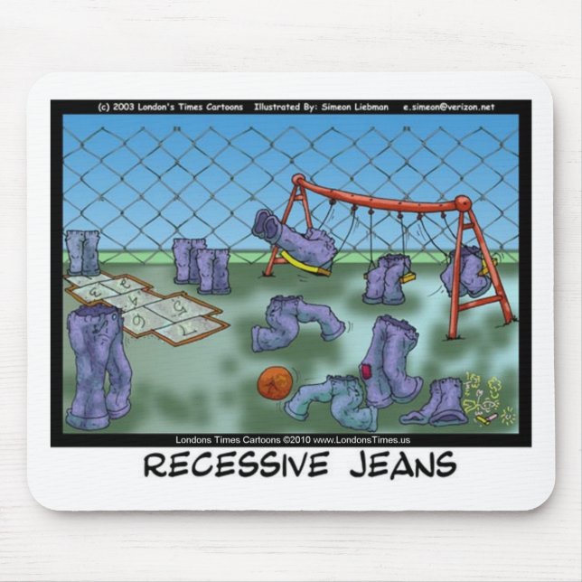 Recessiva jeans roliga presenter t-shirts & samlar musmatta (Framsidan)
