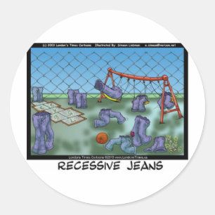 Recessiva jeans roliga presenter t-shirts & samlar runt klistermärke
