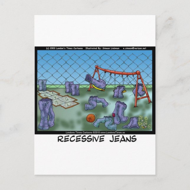 Recessiva jeans roliga presenter t-shirts & samlar vykort (Framsida)