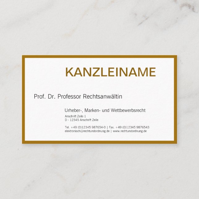 Rechtsanwalt Visitenkarte Visitkort (Framsida)