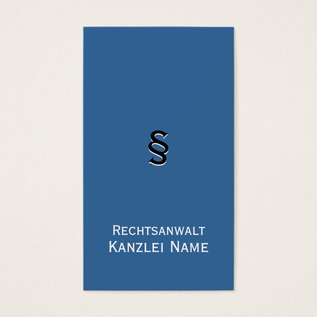 Rechtsanwalt Visitenkarten Visitkort (Framsidan)