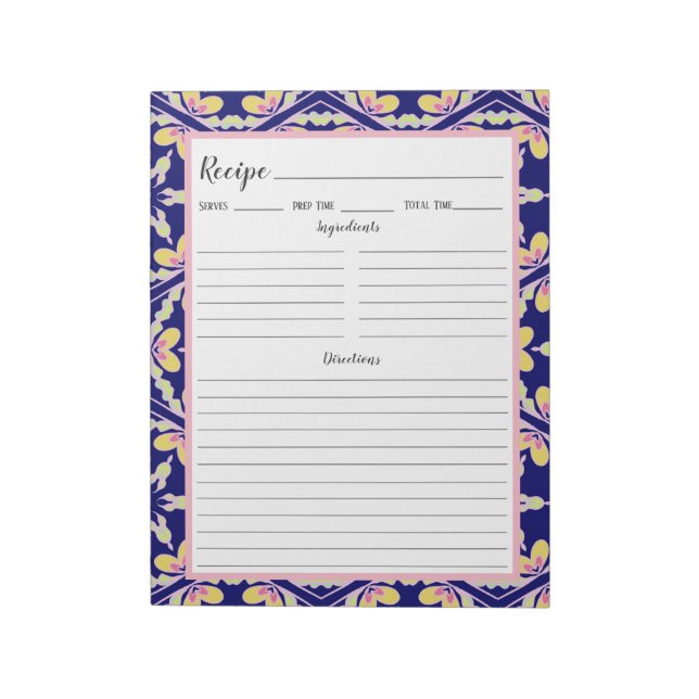 Recie från Blåspalten Mönster i Spanien Anteckningsblock (Roterad)