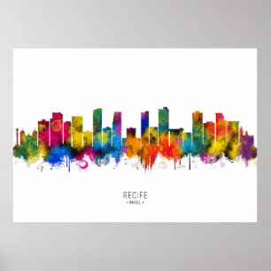 Recife Brasil Stadssiluett Poster