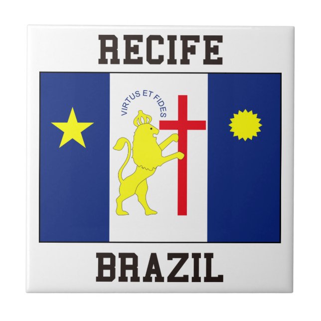 Recife Brasilien Kakelplatta (Framsidan)