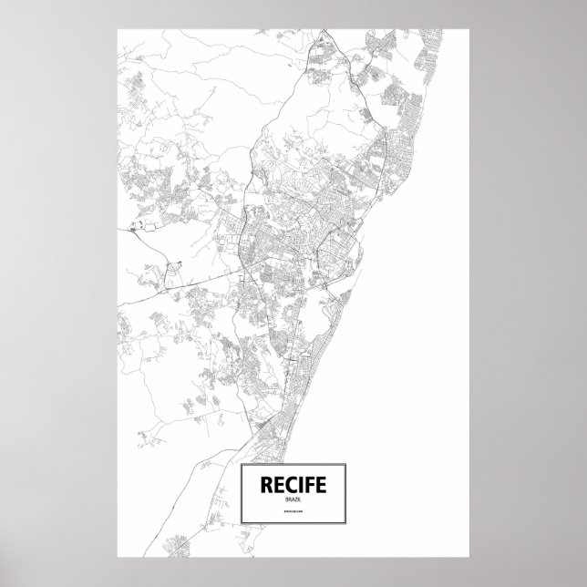 Recife, Brasilien (svart på vitt) Poster (Framsidan)