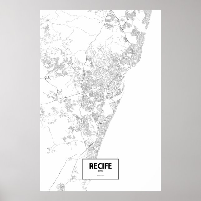 Recife, Brasilien (svart på vitt) Poster (Framsidan)