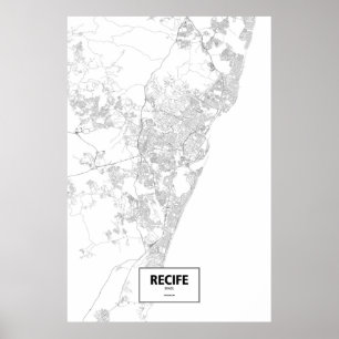 Recife Brasilien (svarten på vit) Poster