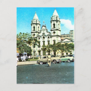 Recife,     Vintage, Baroque Cathedral Vykort