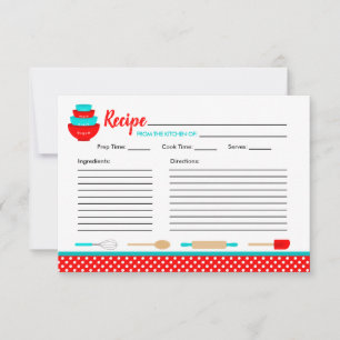 Recifikkort för Möhippa av Red & Teal Retro Kitche