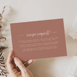 Recipe-begäran om Calligraphy Terracotta Bröllop Tilläggskort