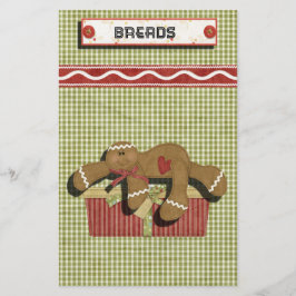 Recipe Binder-Divider, Helgdagar för bröd Brevpapper