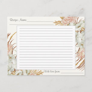 Recipe Boho Blommigt Mute Tropical Handflatan Gree Vykort
