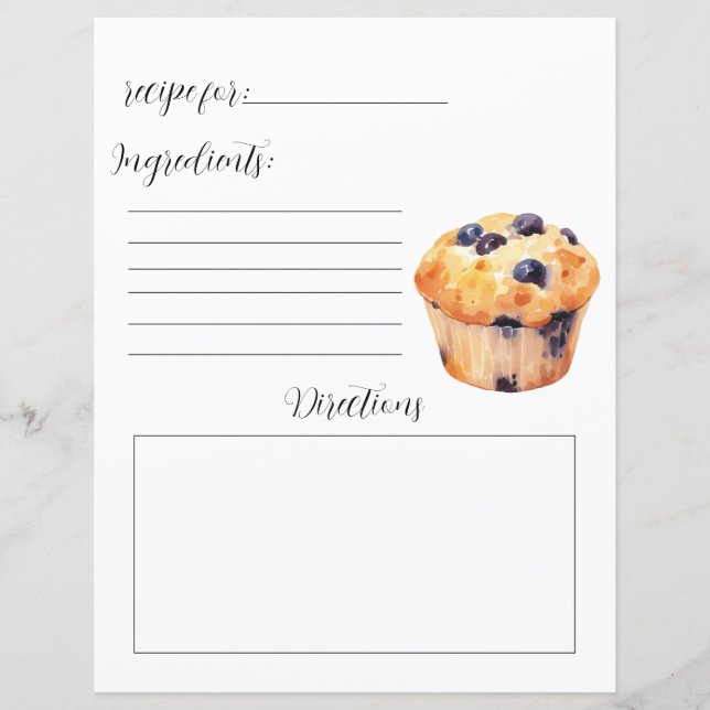 Recipe Bok Page for Blueberry Muffins (Framsida)