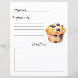 Recipe Bok Page for Blueberry Muffins