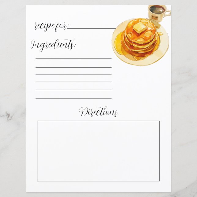 Recipe Bok Page for Homemade Fluffy Pancakes (Framsida)