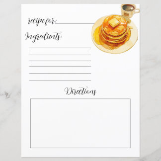 Recipe Bok Page for Homemade Fluffy Pancakes