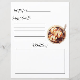 Recipe Bok Page for Homemade Ice Cream