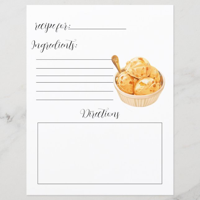 Recipe Bok Page for Homemade Ice Cream (Framsida)