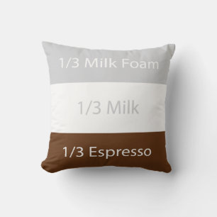 Recipe cappuccino Coffee Textdesign Kudde
