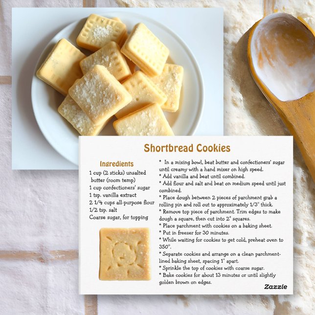 Recipe Card for Shortbread Cookies  Vykort (Skapare uppladdad)