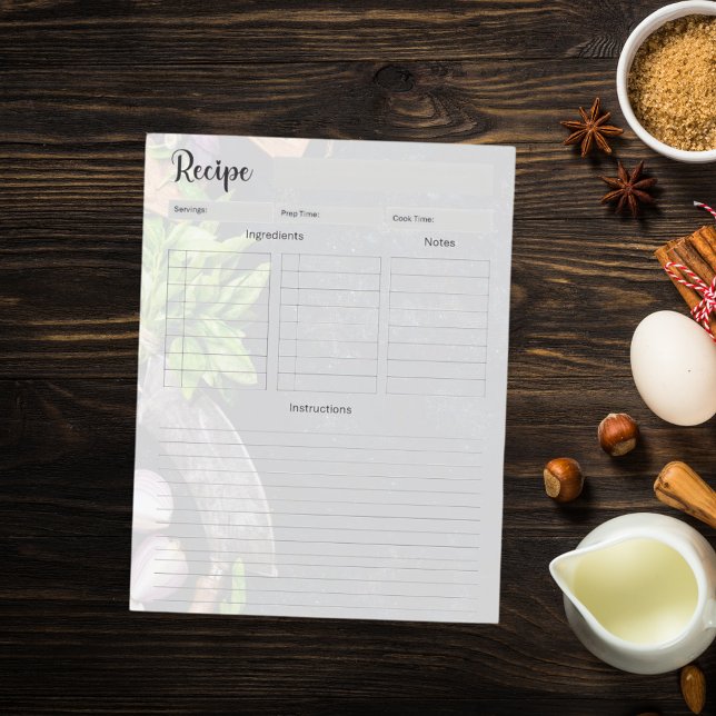 Recipe cookbook page insert (Skapare uppladdad)
