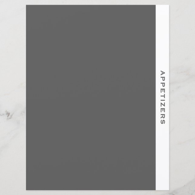 Recipe Divider | Appetizers | Enkel Grått och vit (Framsida)