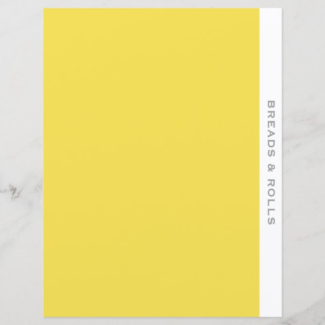 Recipe Divider | Bläder och rullar | Enkel Gult (Framsida)