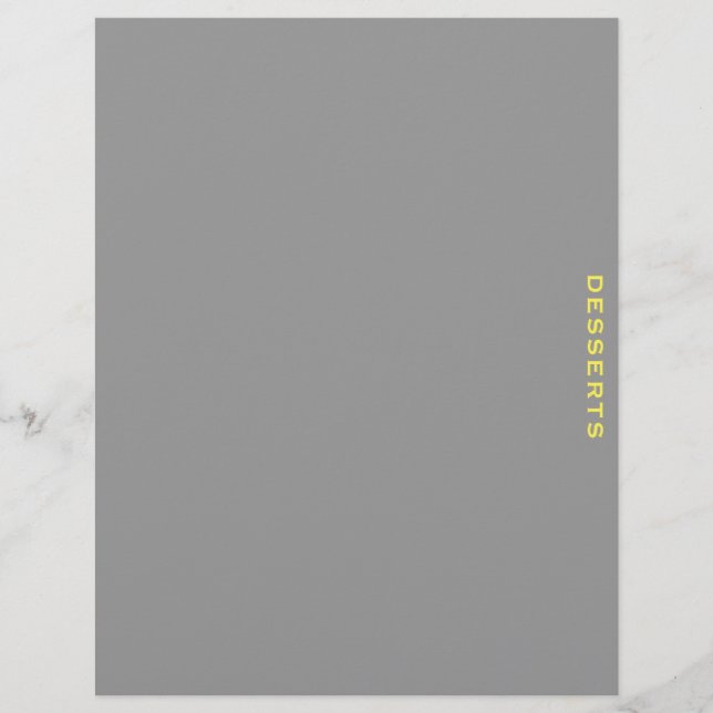 Recipe Divider | Desserter | GRÅTT & GULT (Framsida)
