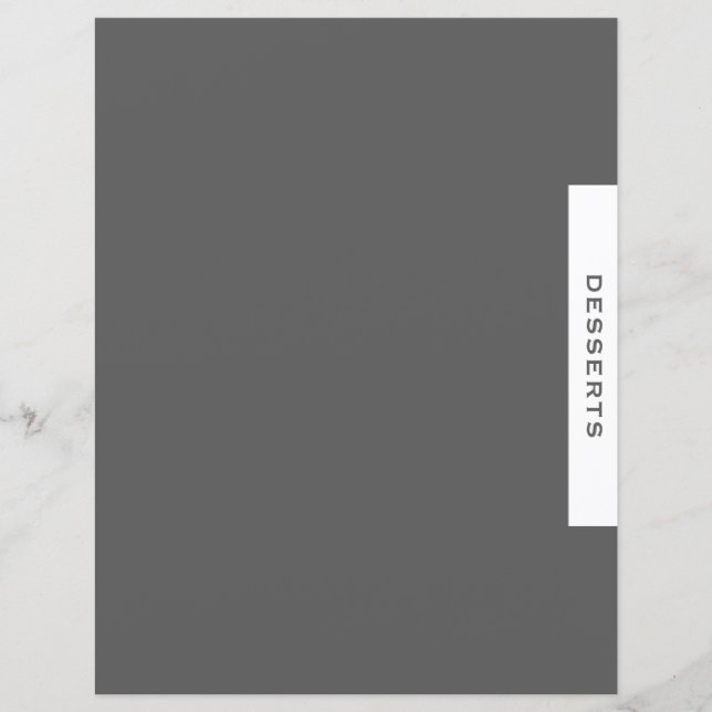 Recipe Divider | Desserter | Grått & vit (Framsida)