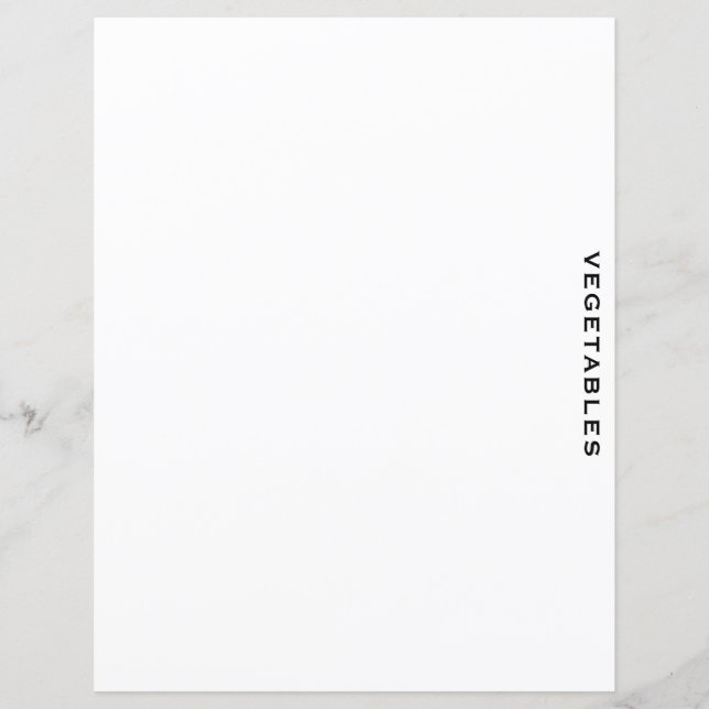 Recipe Divider | Grönsaker | Enkel vit (Framsida)