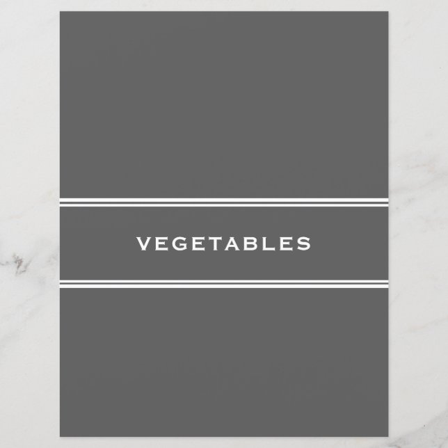 Recipe Divider | Grönsaker | GRÅTT (Framsida)