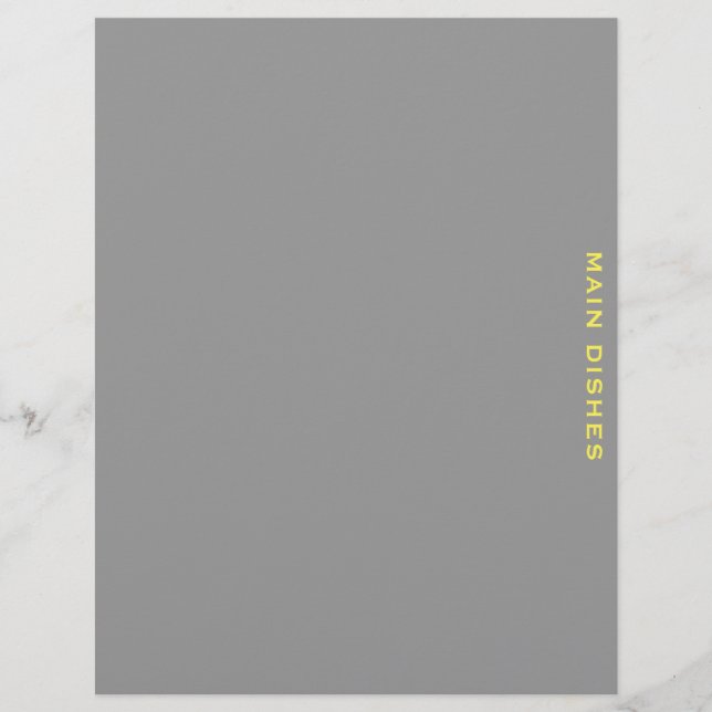 Recipe Divider | Huvudmåltider | GRÅTT & GULT (Framsida)