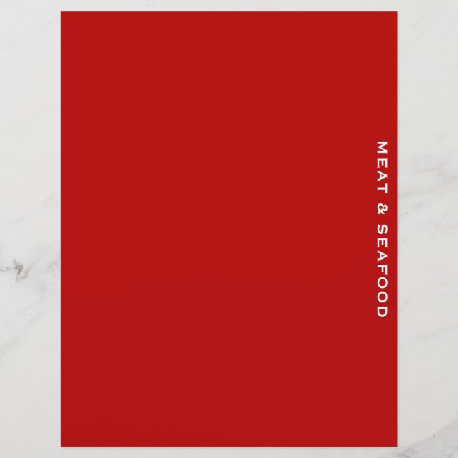 Recipe Divider | Kött och skaldjur | Enkel röd (Framsida)