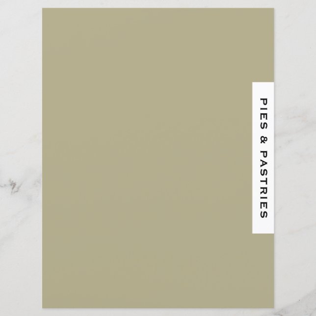 Recipe Divider | Paj och bakverk | Sage Black & Wh (Framsida)