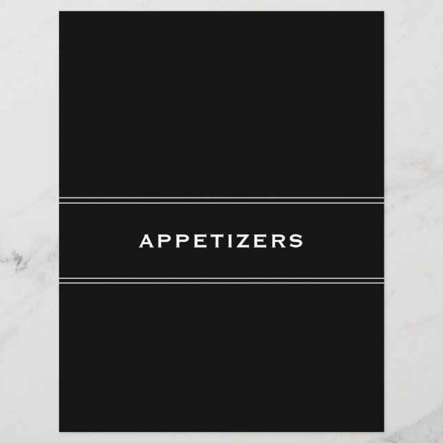 Recipe Divider | Svartvitt | Appetizers (Framsida)