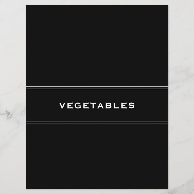 Recipe Divider | Svartvitt | Grönsaker (Framsida)