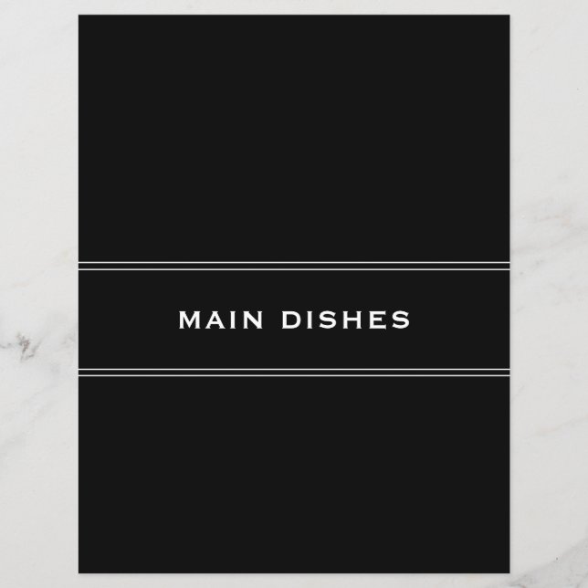 Recipe Divider | Svartvitt | Huvudmåltider (Framsida)