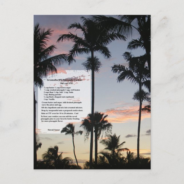 Recipe för ananas vykort (Framsida)