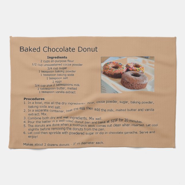 Recipe för bakat choklad kökshandduk (Horisontell)