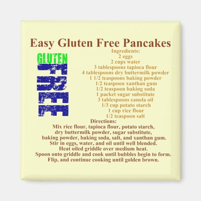 Recipe för Gluten Free Pancake Magnet (Framsidan)