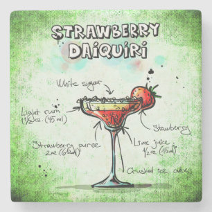 Recipe för jordgubbsröntgen Daiquiri Drink Underlägg Sten